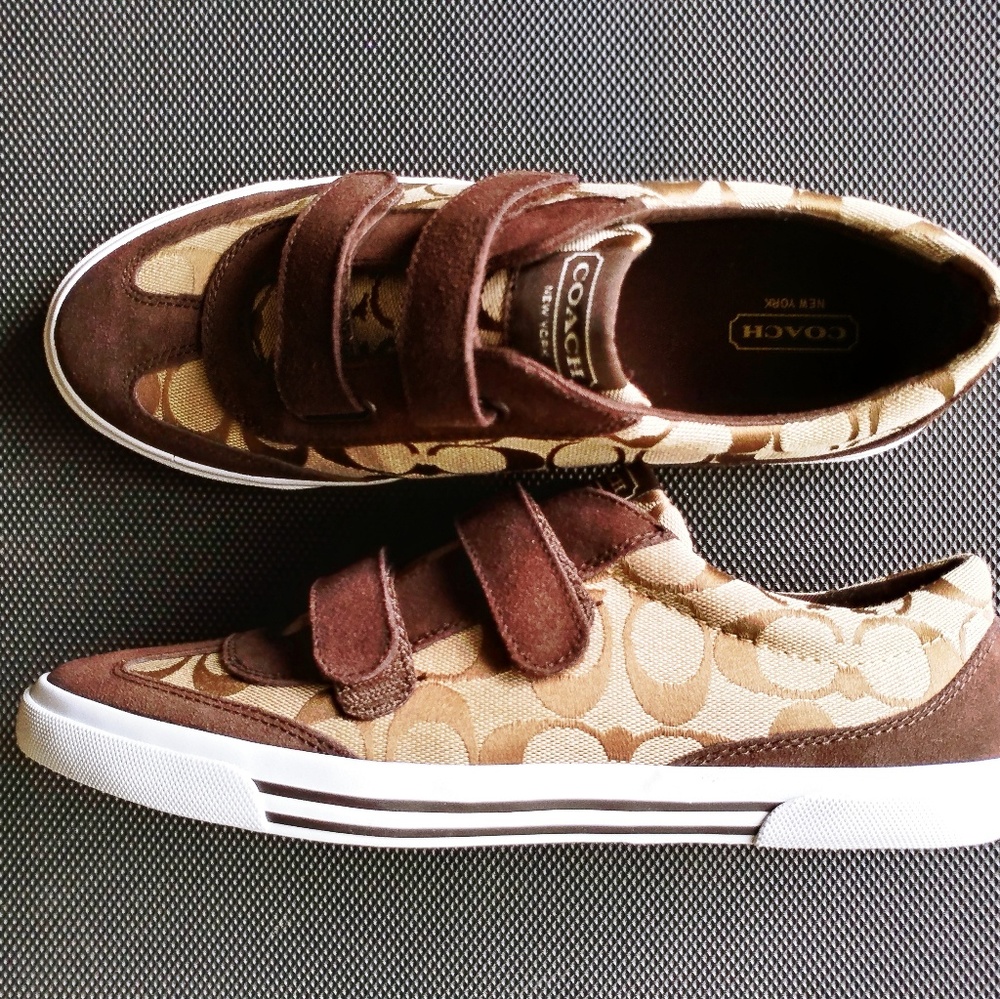Coach Suede Shoes - Khaki/Chestnut - New w/Box